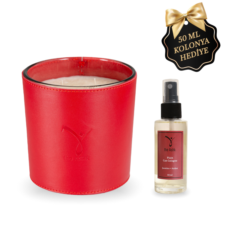 Deri Can Kirmizi Bitkisel Mum 1000gr - theAshk