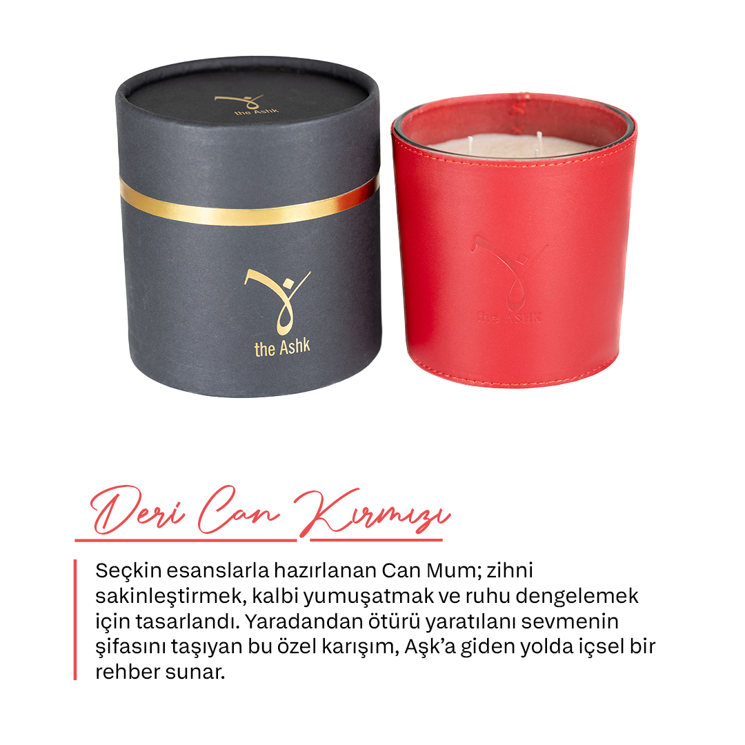 Deri Can Kirmizi Bitkisel Mum 1000gr - 2