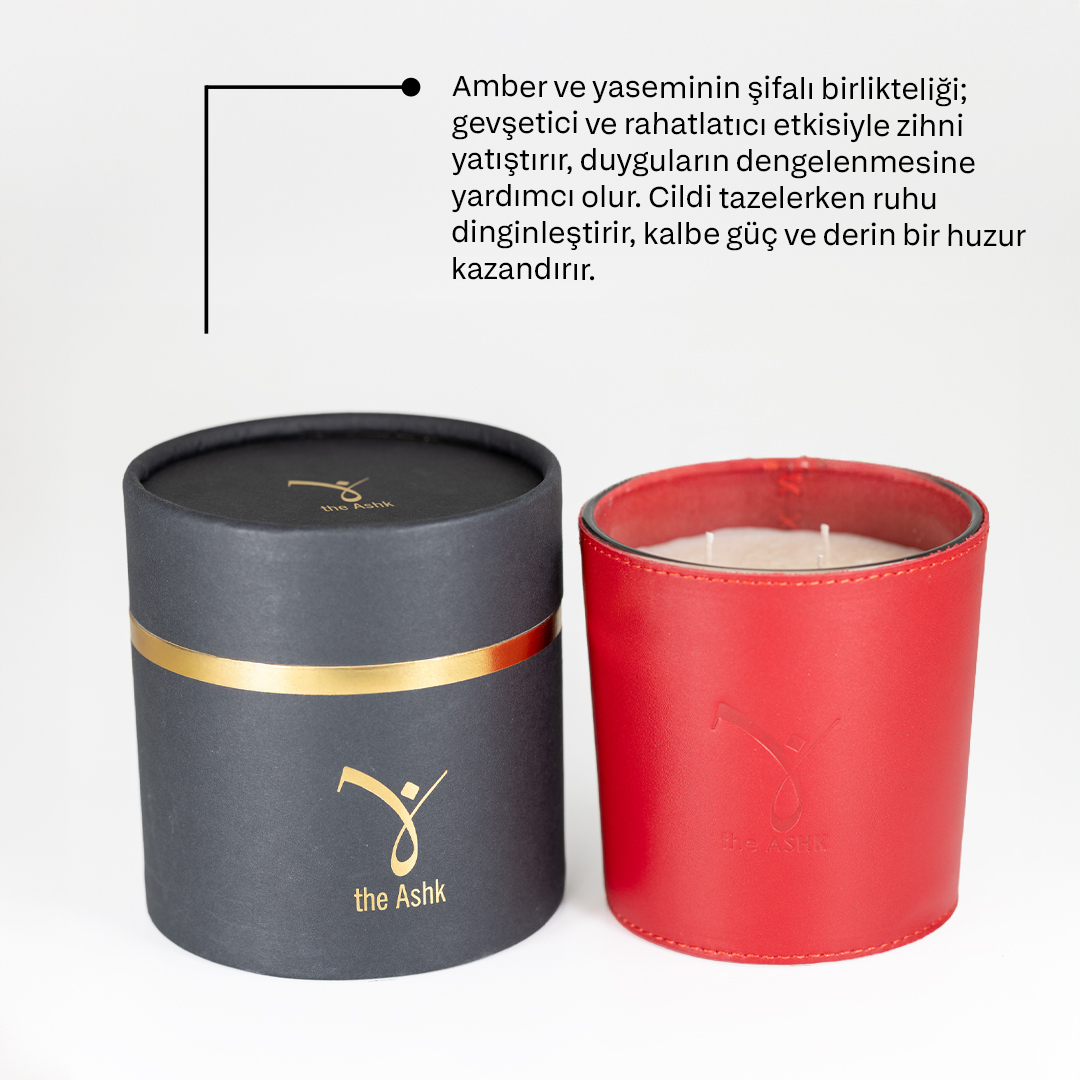 Deri Can Kirmizi Bitkisel Mum 1000gr - 4