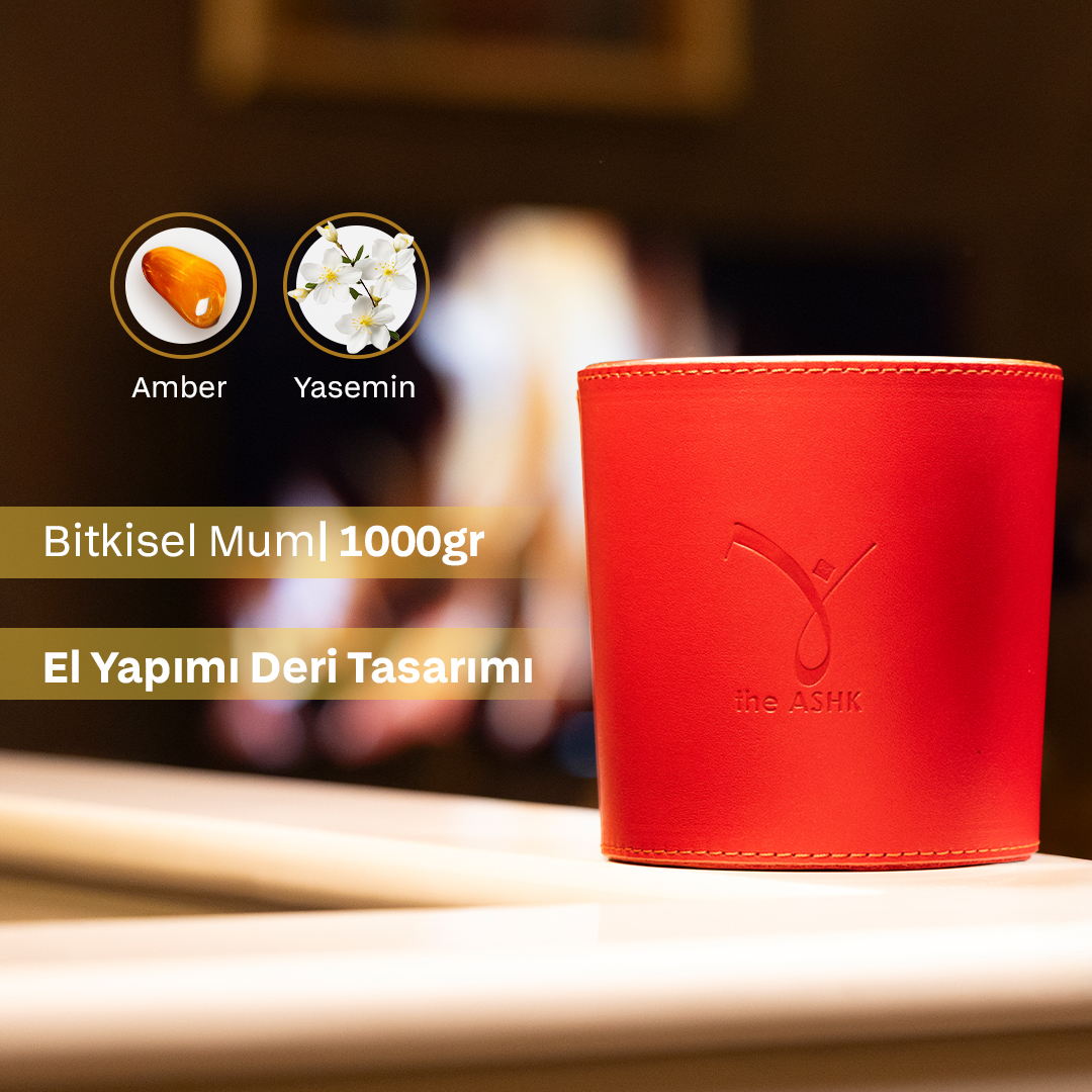 Deri Can Kirmizi Bitkisel Mum 1000gr - 3