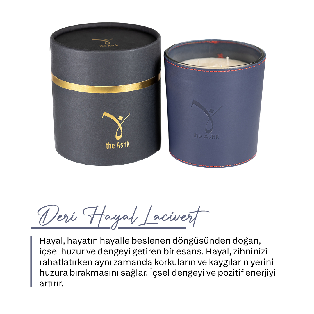Deri Hayal Lacivert Bitkisel Mum 1000gr - 2