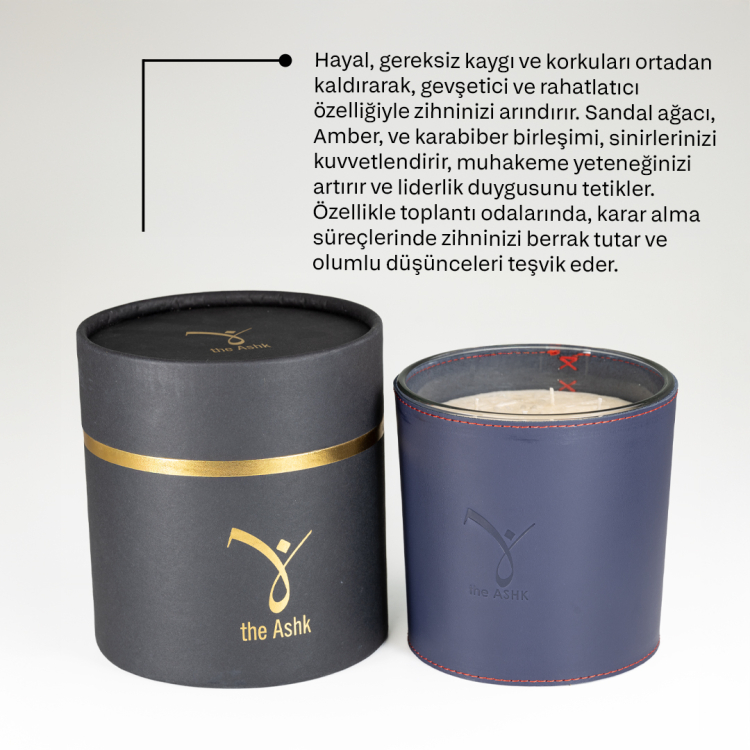 Deri Hayal Lacivert Bitkisel Mum 1000gr - 4