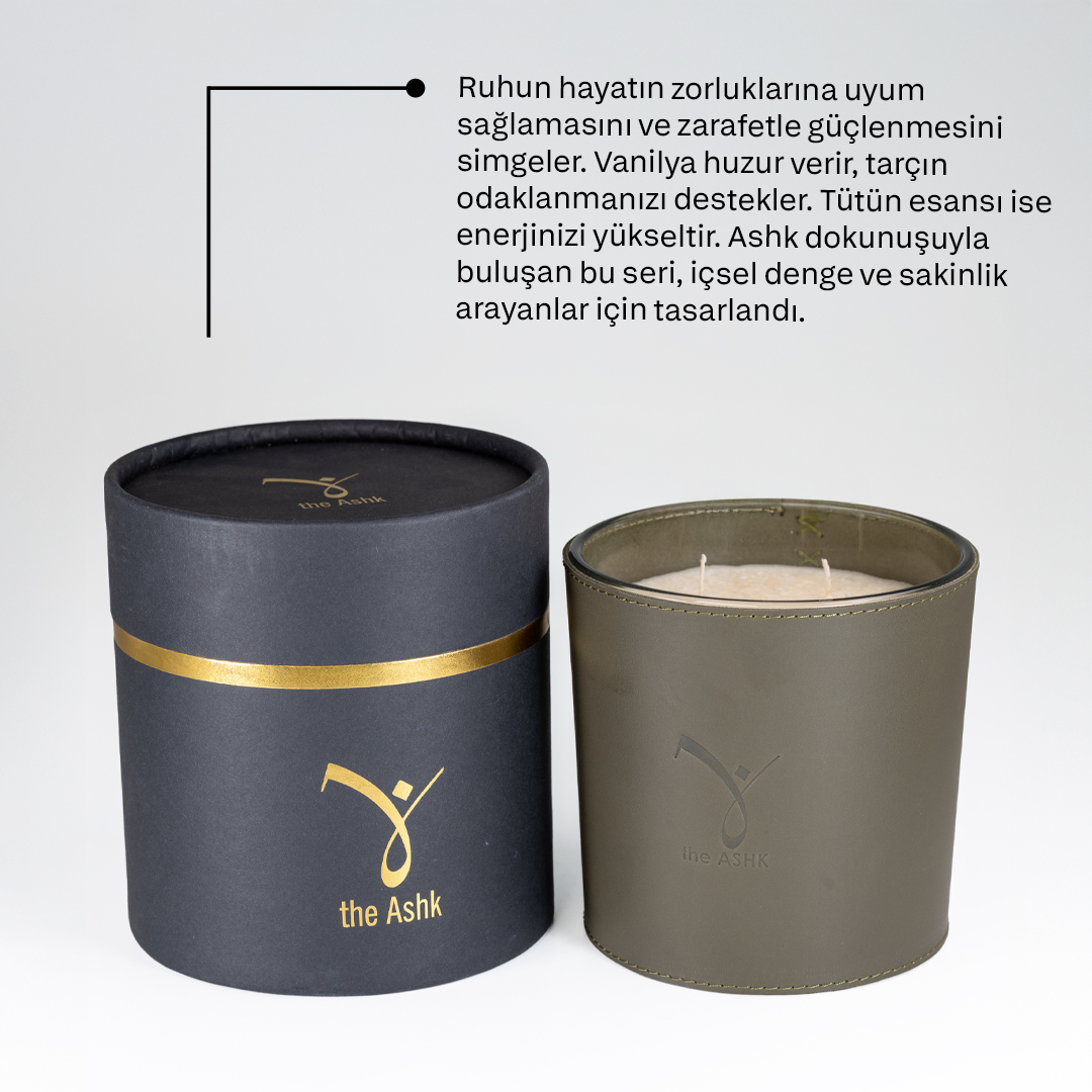 Deri Soul Haki Yesili Bitkisel Mum 1000gr - 4
