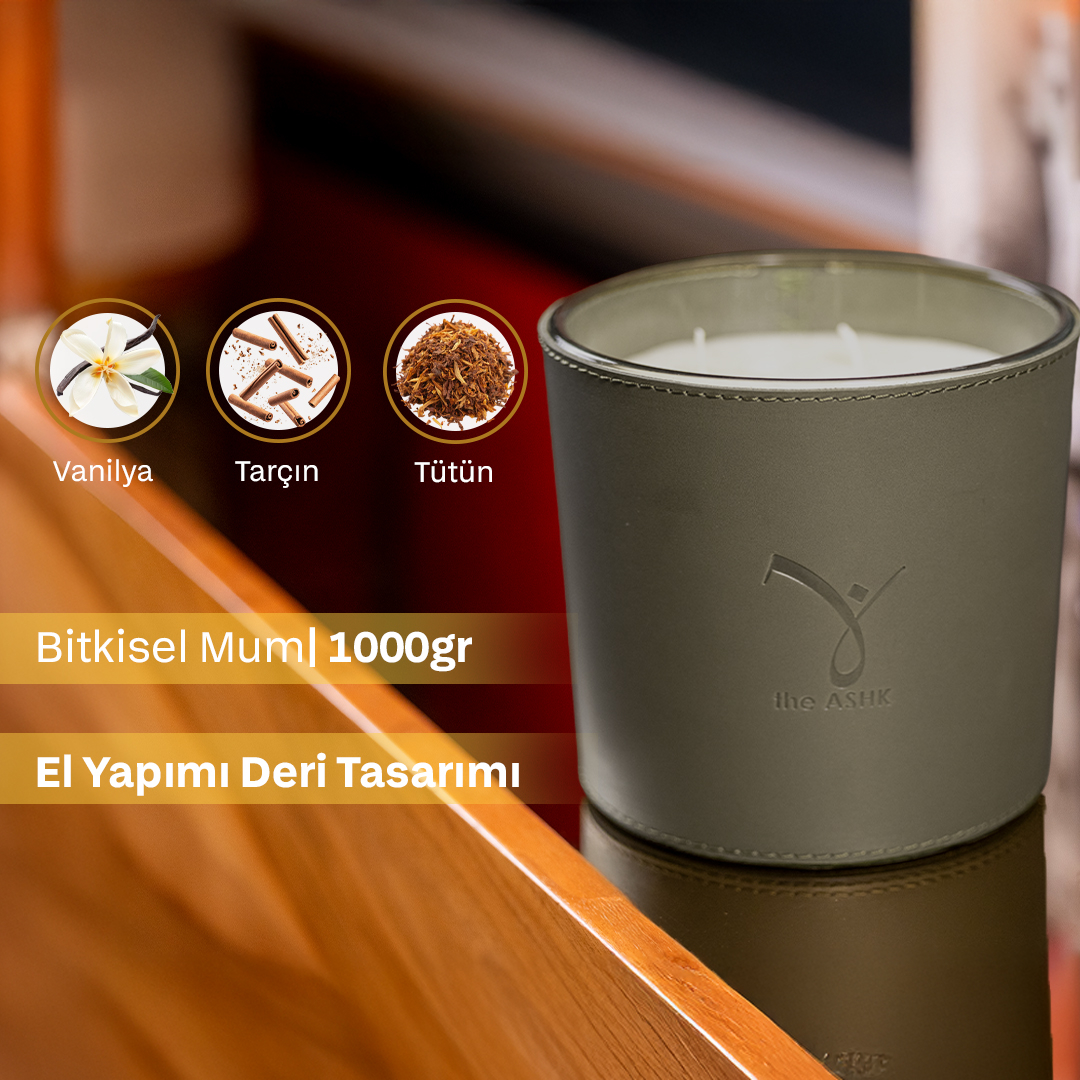Deri Soul Haki Yesili Bitkisel Mum 1000gr - 3