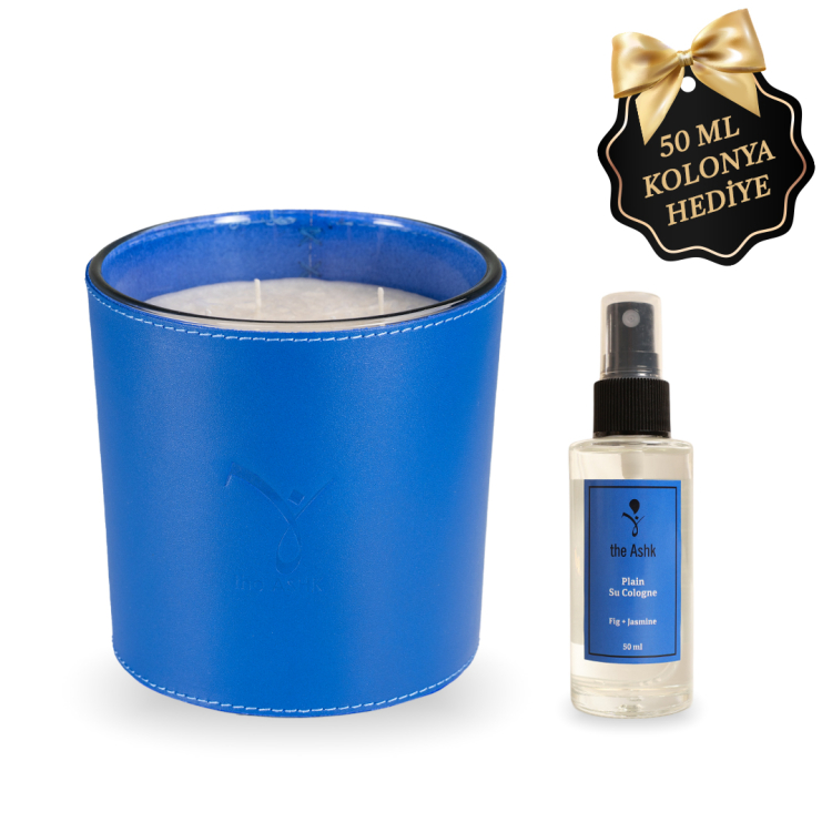 Deri Su Saks Mavi Bitkisel Mum 1000gr - theAshk