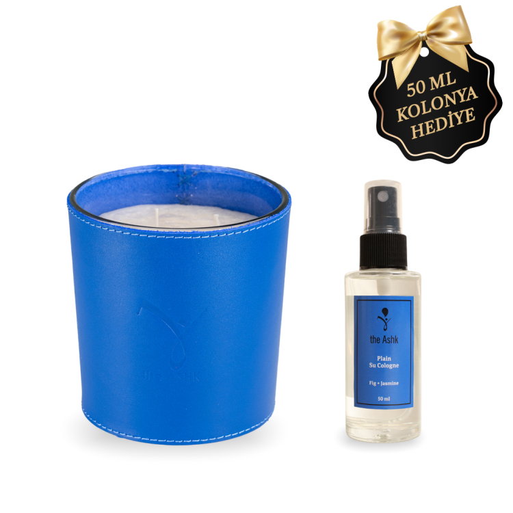 Deri Su Saks Mavi Bitkisel Mum 500gr - theAshk